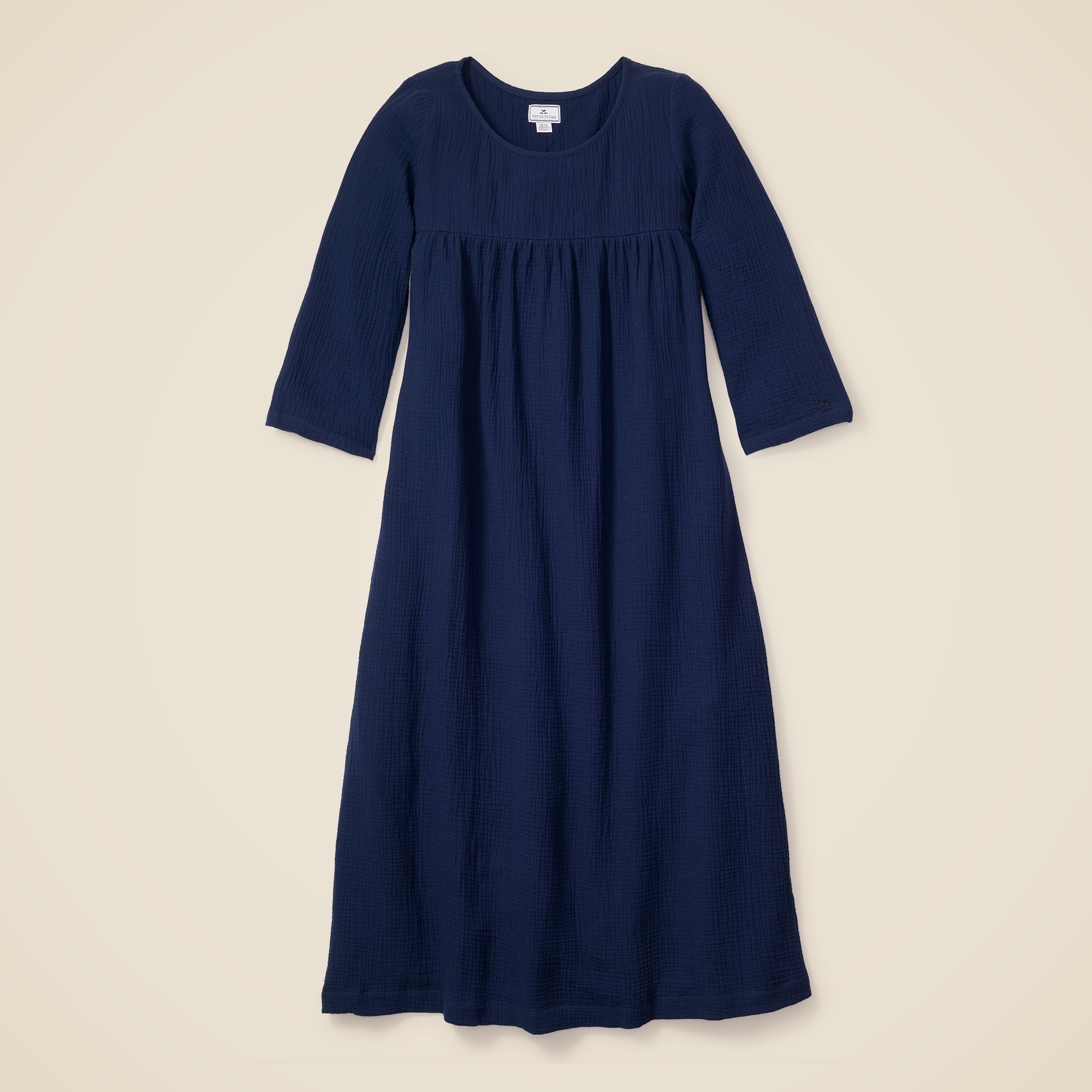 womens Petite Plume™ women's gauze Provence nightdress in navy