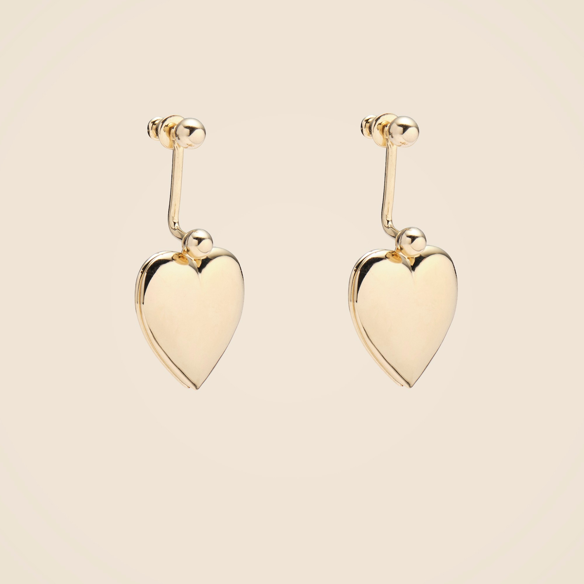 womens Lady Grey heart-locket earrings