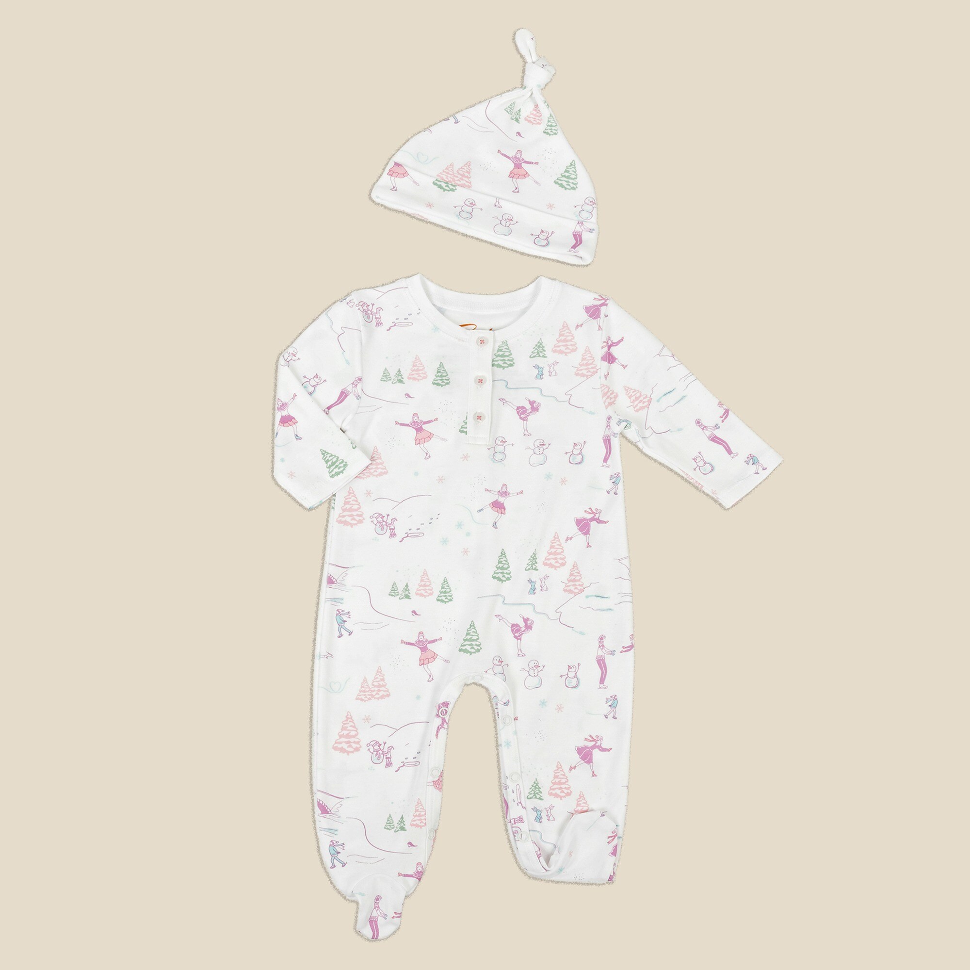 boys Petidoux babies' Pima cotton one-piece and matching hat set