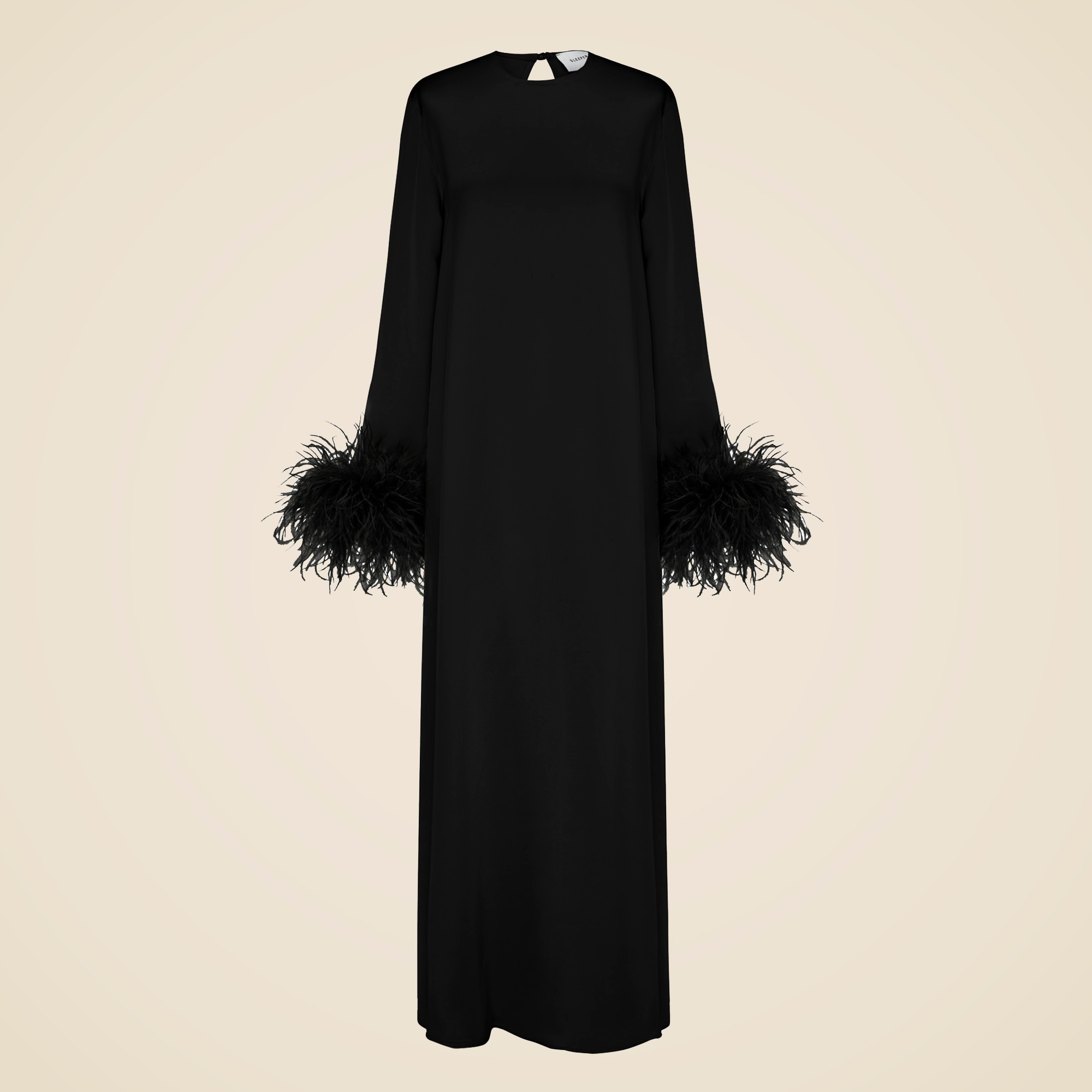 womens SLEEPER Suzi maxi dress with detachable feathers