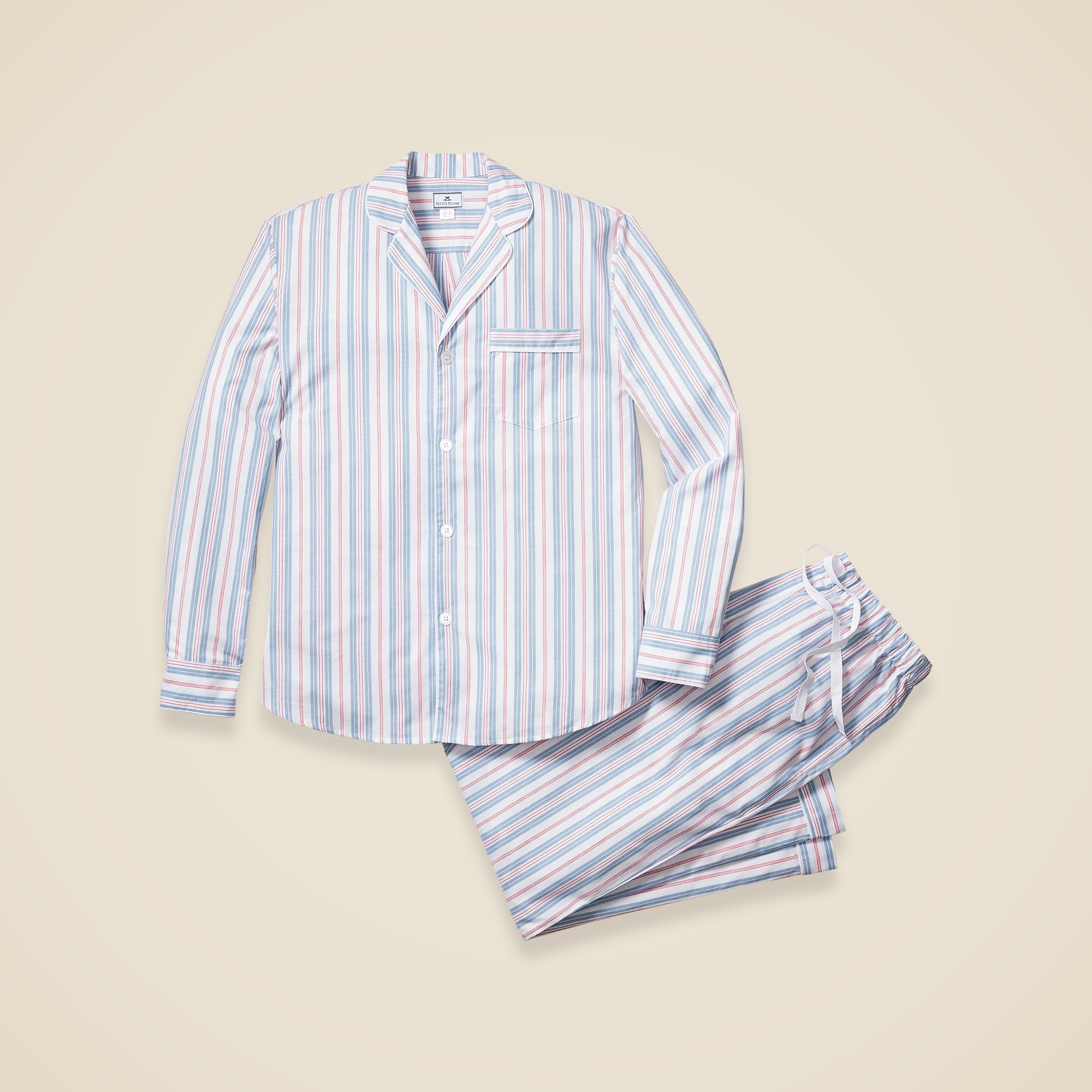 mens Petite Plume&trade; men's pajama set in vintage french stripe