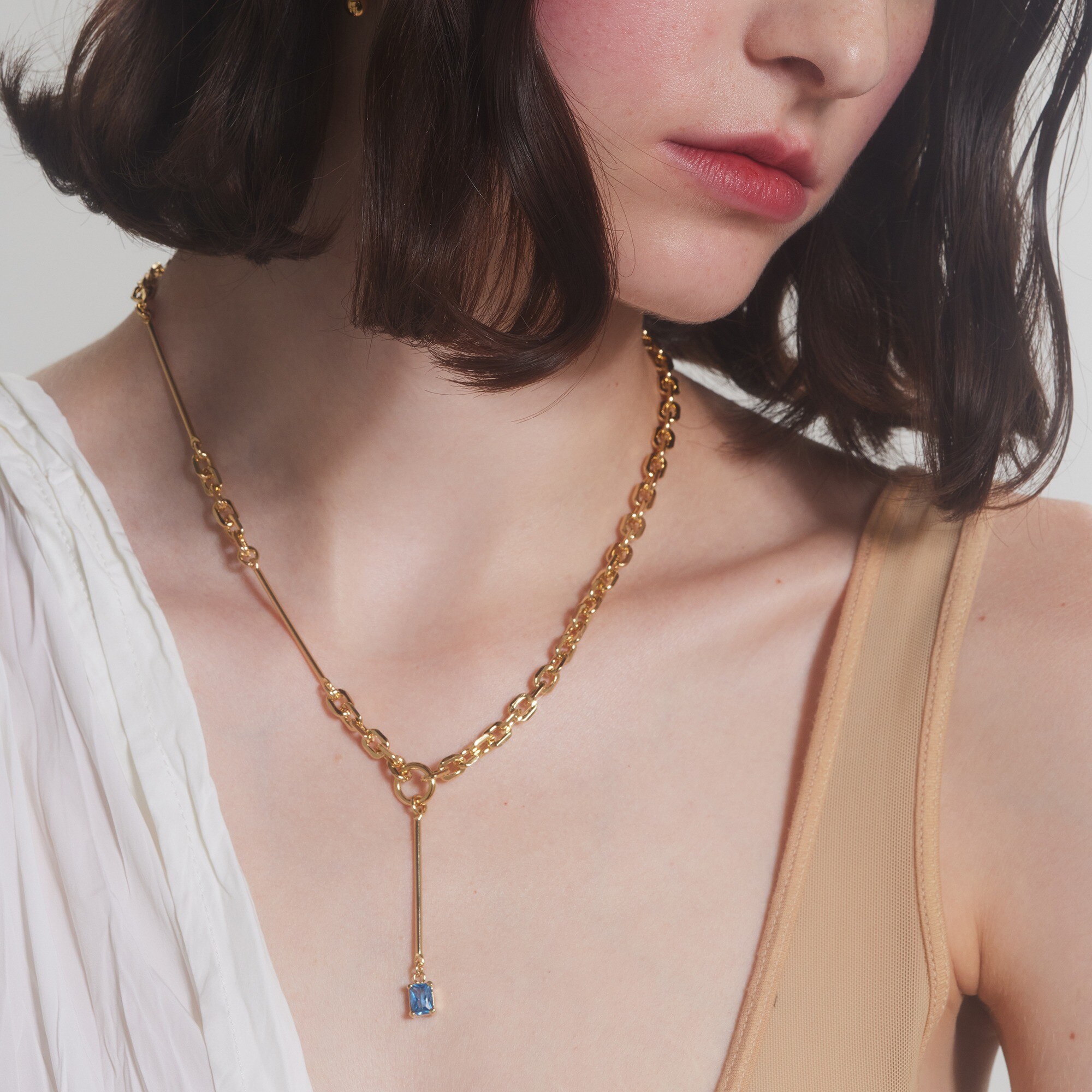 womens Lady Grey Osian necklace in gold